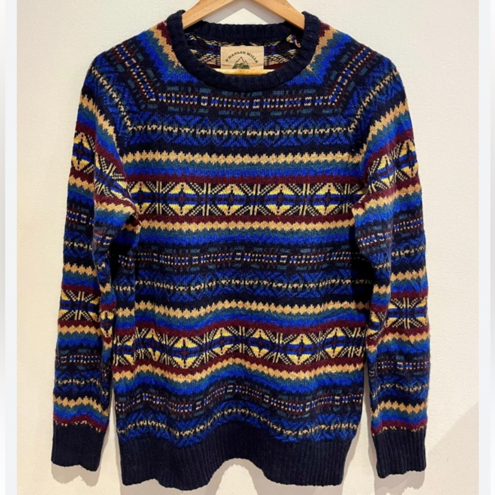 Vintage O’Hanlon Mills Funky Fair Isle sweater Size L